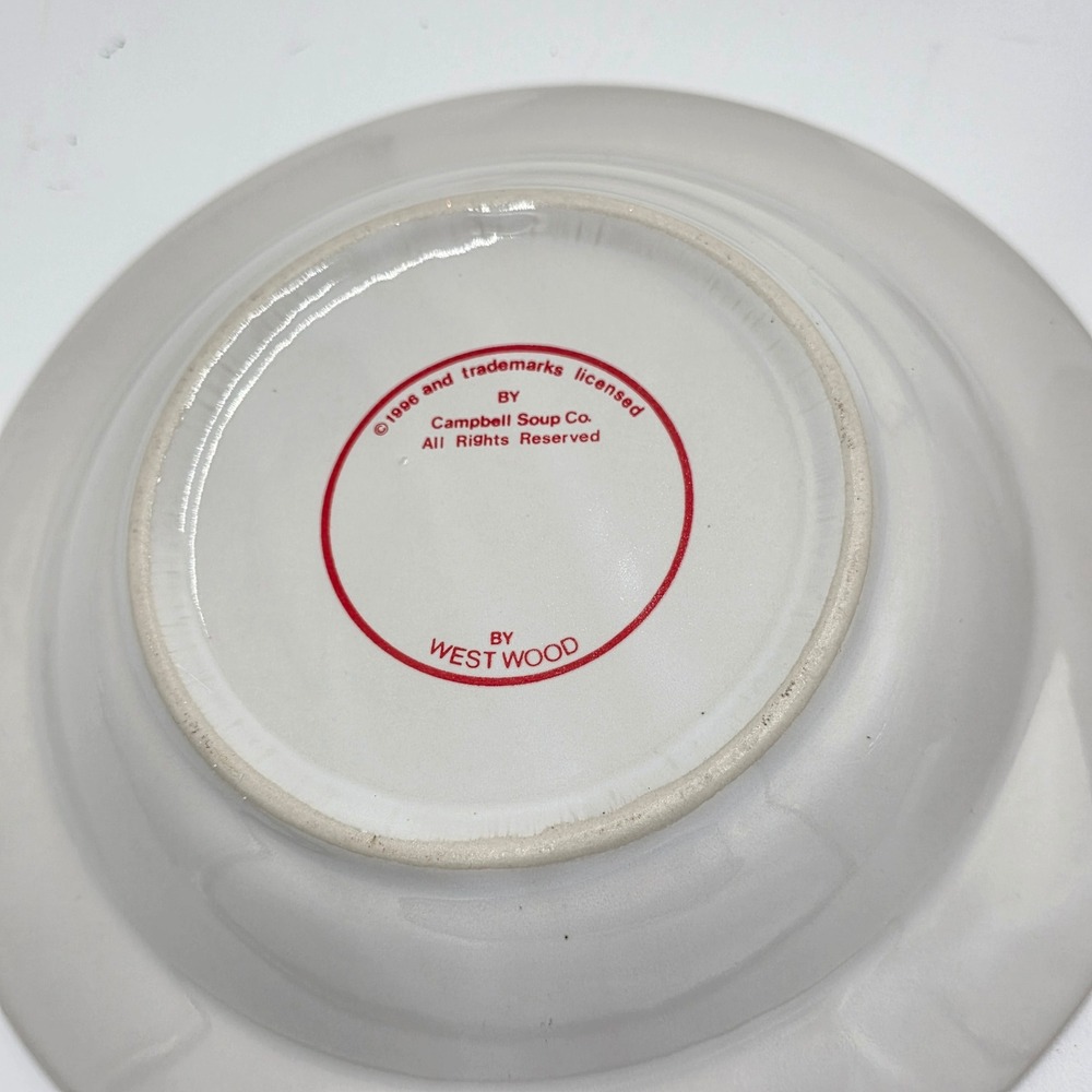 Westwood Campbell Soup Kids 1996 Bowl Set 4 Vegetable Characters Red‎ Rim - Picture 4 of 4